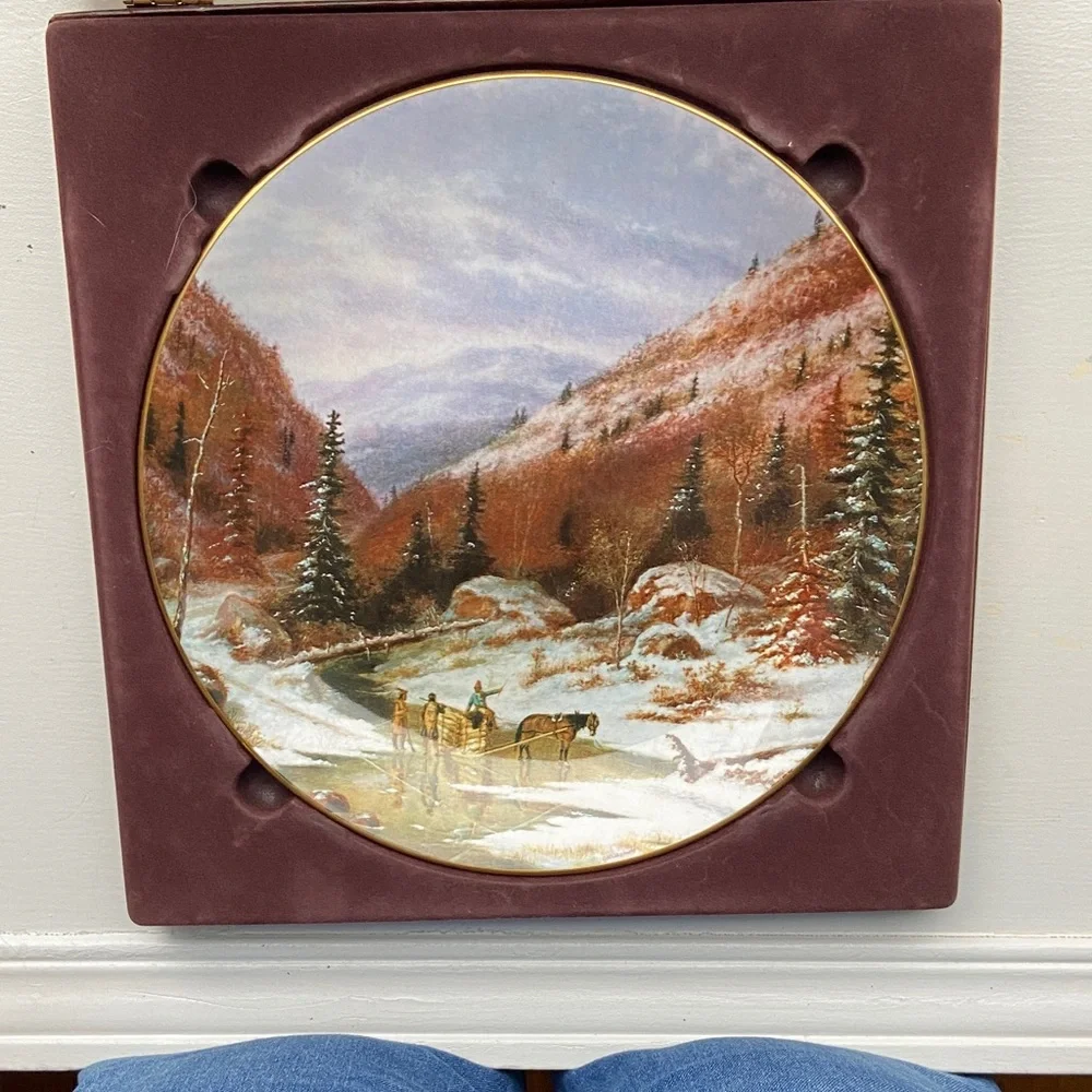 Canadian Collector Landscape Plate in Box “Quebec Winter” by Krieghoff - Picture 2 of 7